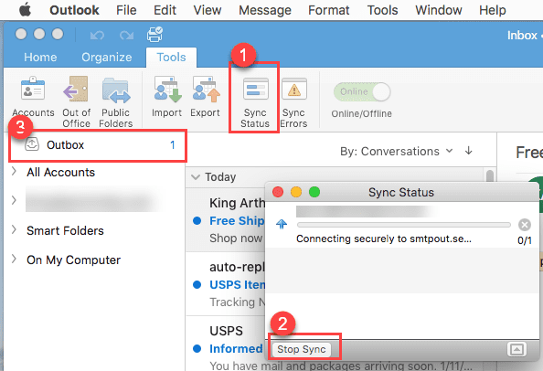 outlook 2016 for mac not showing full inbox